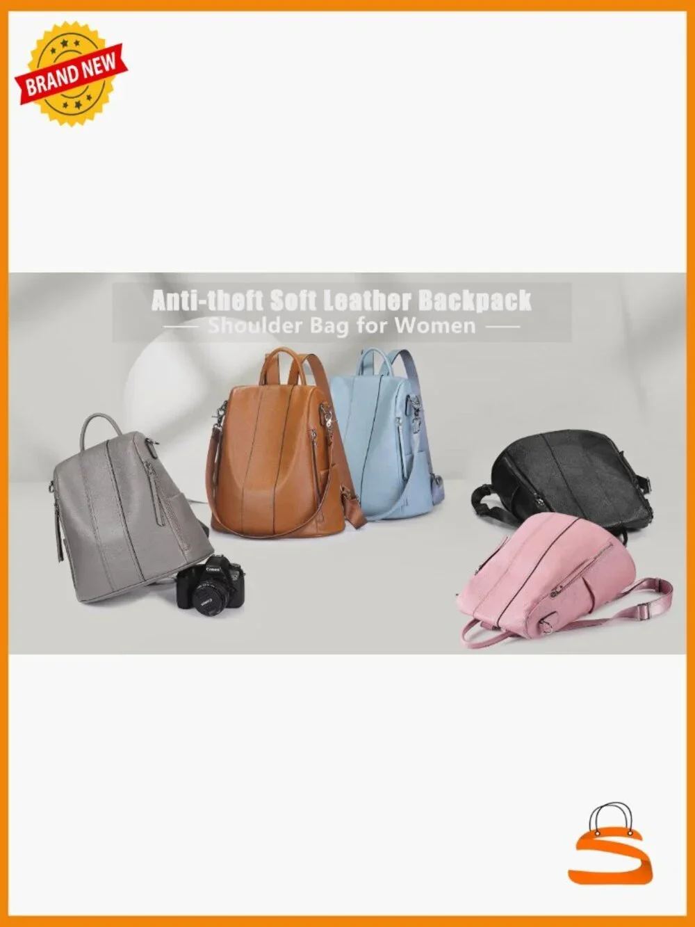 Leather Backpack Purse Women Anti-Theft Rucksack Satchel Shoulder Bag